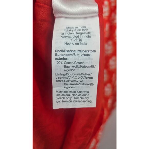 J.Crew Flutter V-neck Maxi in Cerise Cove Red Classic Block Print Dress US 16 - Picture 11 of 12